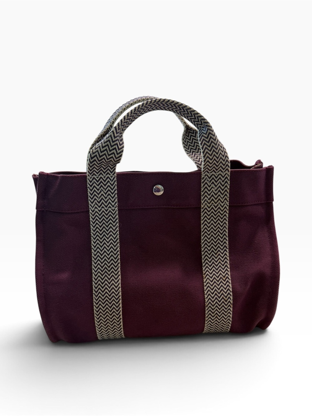 Authentic Hermès Purple Canvas Cannes PM Tote Bag